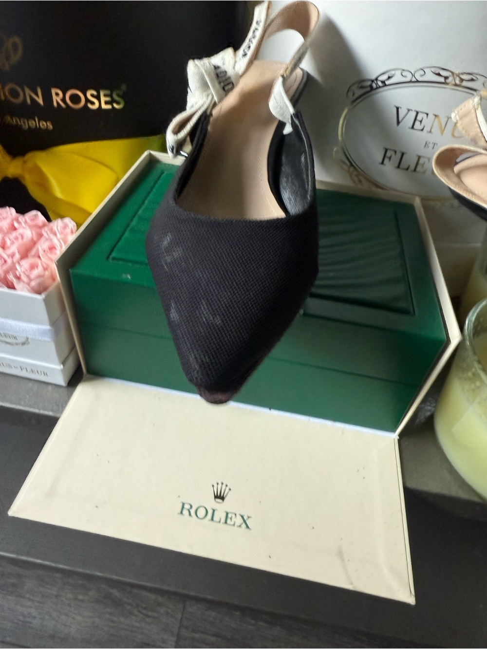 DIOR Black Pointed Slingback Heels J’adior kitten heel size 36 / 6 - Picture 10 of 13